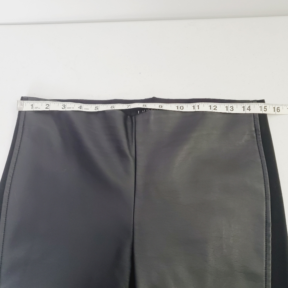 Lauren Ralph Lauren Leggings Faux Leather Front - Picture 4 of 9